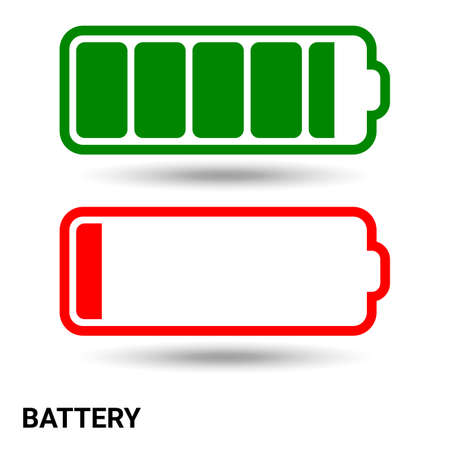 Battery icon isolated on a light background. Vector illustrationのイラスト素材