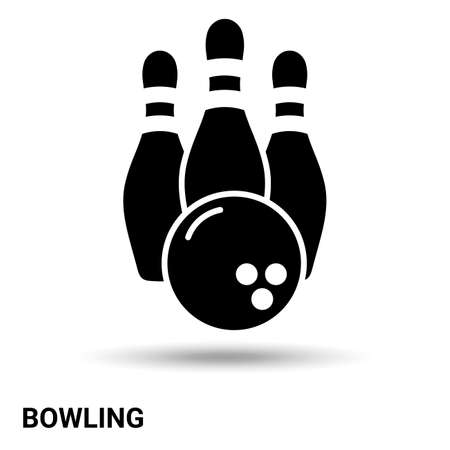 Bowling. Skittles and bowling ball isolated on a light background. Vector illustrationのイラスト素材