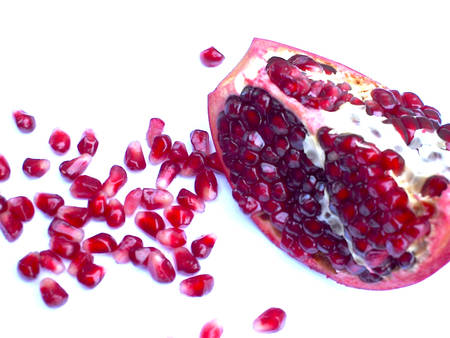 pomegranate on white backgroundの写真素材
