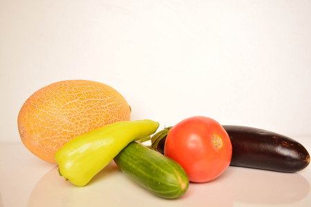 Fresh fruits and vegetables, healthy foodの写真素材