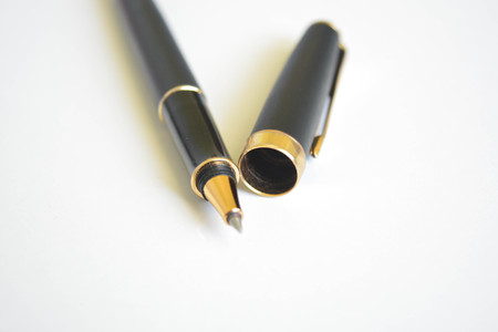 A pen on white backgroundの写真素材