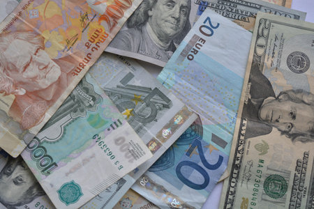 Abstract background, money, kaleidoscope effect