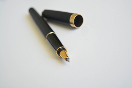 A pen on white backgroundの写真素材