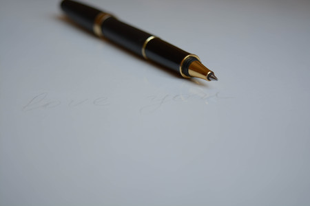 A pen on white backgroundの写真素材
