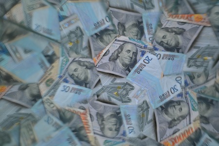 Abstract background, money, kaleidoscope effectの写真素材