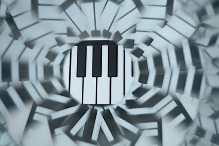 Abstract natural background, kaleidoscope effect, piano keysの写真素材