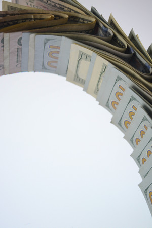 Money isolated on white background, cash, dollars, businessの写真素材