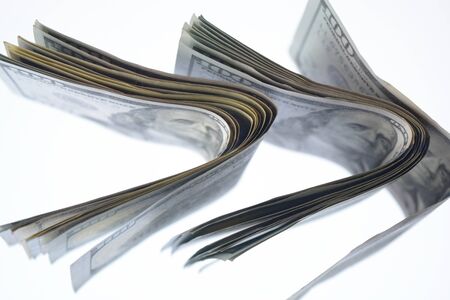 Money isolated on white background, cash, dollars, businessの写真素材