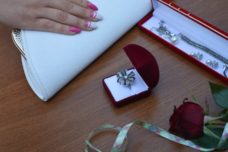 Beautiful roses jewelry and perfume