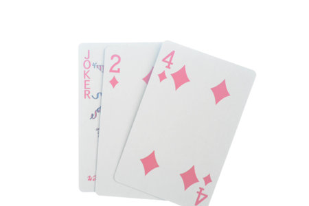 Playing cards isolated on white background, poker, casino