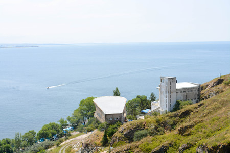 Lake Sevan in Armenia, pure water, natural backgroundの写真素材