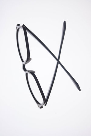 Glasses on white background