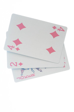 Playing cards isolated on white background, poker, casinoの写真素材