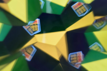 Abstract natural background, kaleidoscope effect, flags