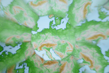 Abstract natural background, kaleidoscope effect, maps, colors