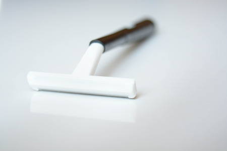 Shaving razor isolated on white backgroundの写真素材