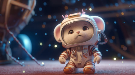 An eye catching illustration of "A cute toy astronaut". Created using Generative AI tools.の素材