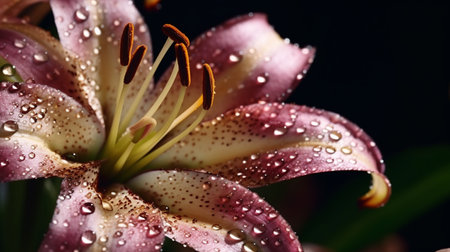 Belladonna Lily Flower Beautifully Bloomed. Created by Generative AI Technology.の素材