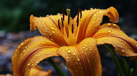 Daylily Flower Beautifully Bloomed. Created by Generative AI Technology.の素材