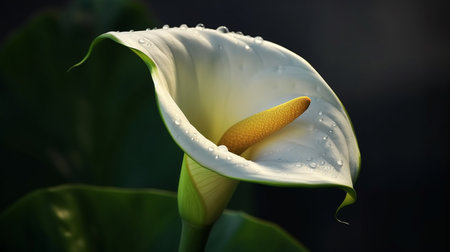 Calla Lily Flower Beautifully Bloomed. Created by Generative AI Technology.の素材