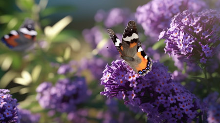 Butterfly Bush Flower Beautifully Bloomed. Created by Generative AI Technology.の素材