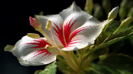 Candy Cane Sorrel Flower Beautifully Bloomed. Created by Generative AI Technology.の素材