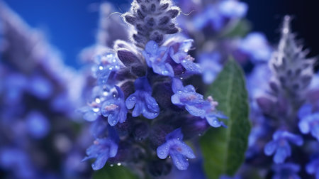 Catmint Flower Beautifully Bloomed. Created by Generative AI Technology.の素材