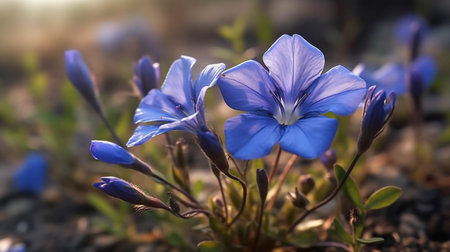 Cape Leadwort Flower Beautifully Bloomed. Created by Generative AI Technology.の素材