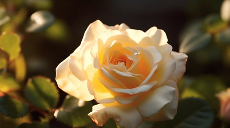 English Rose Flower Beautifully Bloomed. Created by Generative AI Technology.の素材
