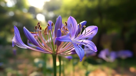 African Lily flower beautifully bloomed with natural background. Created by Generative AI.の素材