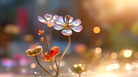 Angels Fishing Rod flower beautifully bloomed with natural background. Created by Generative AI.の素材