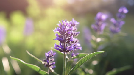 Common Vervain flower beautifully bloomed with natural background. Created by Generative AI.の素材