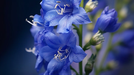 Larkspur Flower Beautifully Bloomed. Created by Generative AI Technology.の素材
