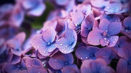 Hydrangea Flower Beautifully Bloomed. Created by Generative AI Technology.の素材