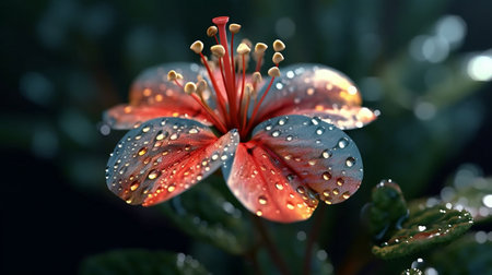 Honesty Flower Beautifully Bloomed. Created by Generative AI Technology.の素材