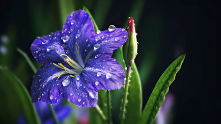 Ohio Spiderwort Flower Beautifully Bloomed. Created by Generative AI Technology.の素材