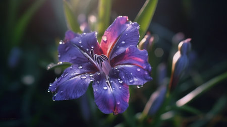 Ohio Spiderwort Flower Beautifully Bloomed. Created by Generative AI Technology.の素材