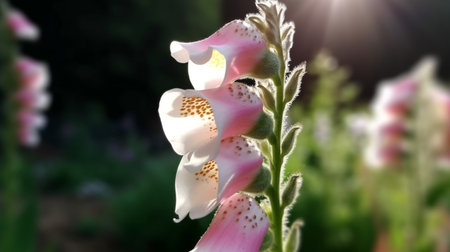 Foxglove flower beautifully bloomed with natural background. Created by Generative AI.の素材