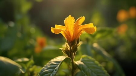 Garden Balsam flower beautifully bloomed with natural background. Created by Generative AI.の素材
