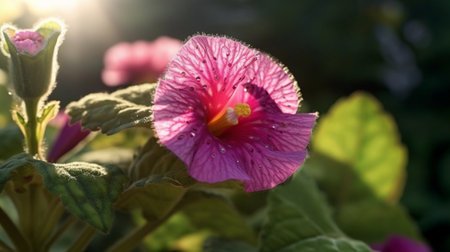 Gloxinia flower beautifully bloomed with natural background. Created by Generative AI.の素材