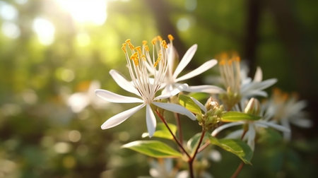 Licorice Root flower beautifully bloomed with natural background. Created by Generative AI.の素材