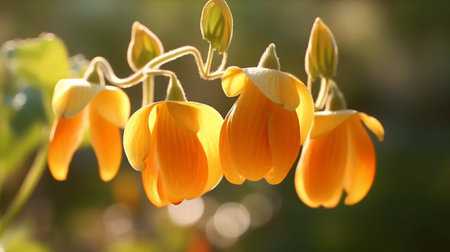 Million Bells flower beautifully bloomed with natural background. Created by Generative AI.の素材