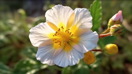Rock Rose Flower Beautifully Bloomed. Created by Generative AI Technology.の素材