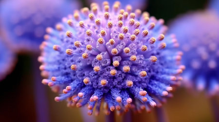 Pincushion Flower Beautifully Bloomed. Created by Generative AI Technology.の素材