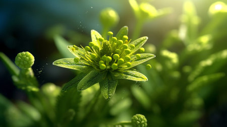 Rosinweed Flower Beautifully Bloomed. Created by Generative AI Technology.の素材