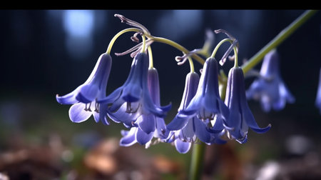 Spanish Bluebell Flower Beautifully Bloomed. Created by Generative AI Technology.の素材
