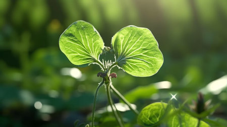 Roundleaf Liverleaf Flower Beautifully Bloomed. Created by Generative AI Technology.の素材