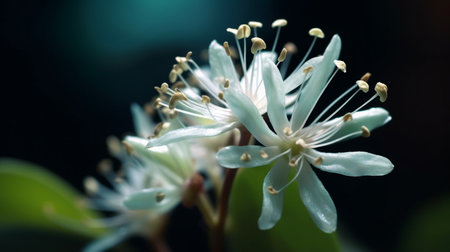 Slender Deutzia Flower Beautifully Bloomed. Created by Generative AI Technology.の素材