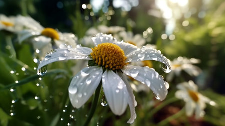 Snow in Summer flower beautifully bloomed with natural background. Created by Generative AI.の素材