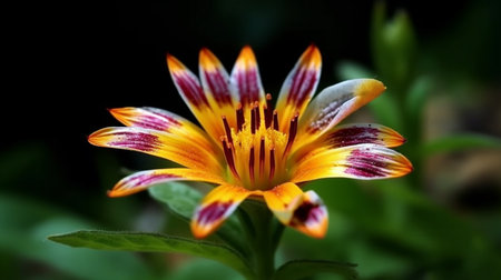 Tiger Flower beautifully bloomed with natural background. Created by Generative AI.の素材